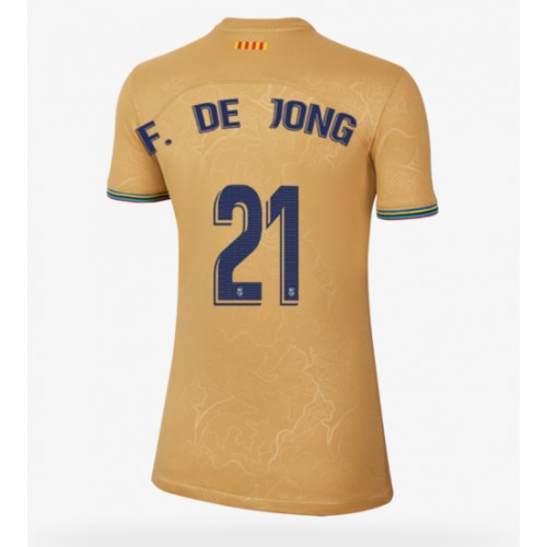 Barcelona Frenkie de Jong #21 Bortedrakt Kvinner 2022-23 Kortermet Barcelona Frenkie de Jong #21 Bortedrakt Kvinner 2022-23 Kortermet